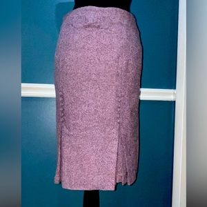 Purple tweed pleated pencil skirt